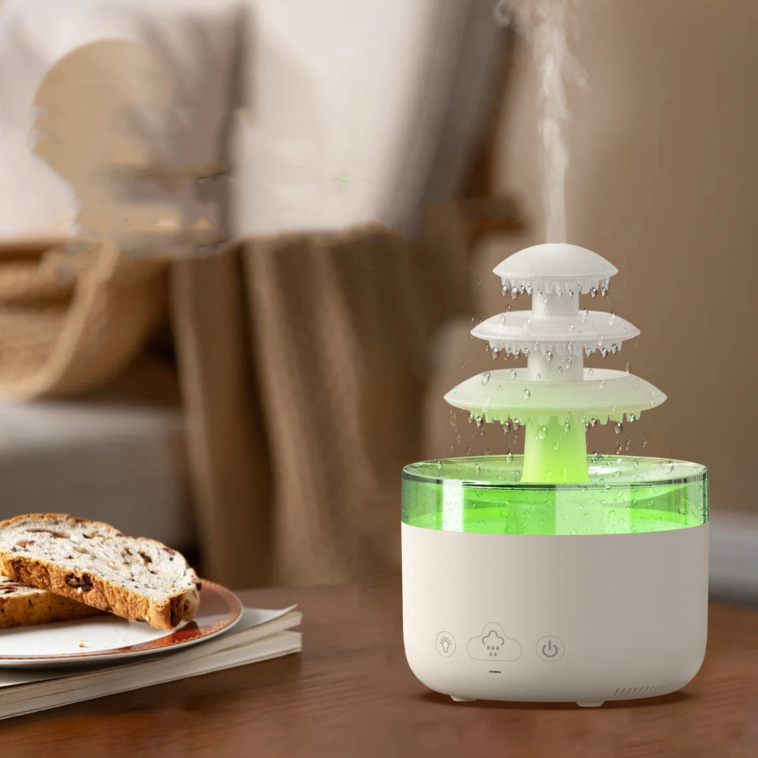 Cloud Rain Humidifier And Essential Oil Diffuser With White Noise