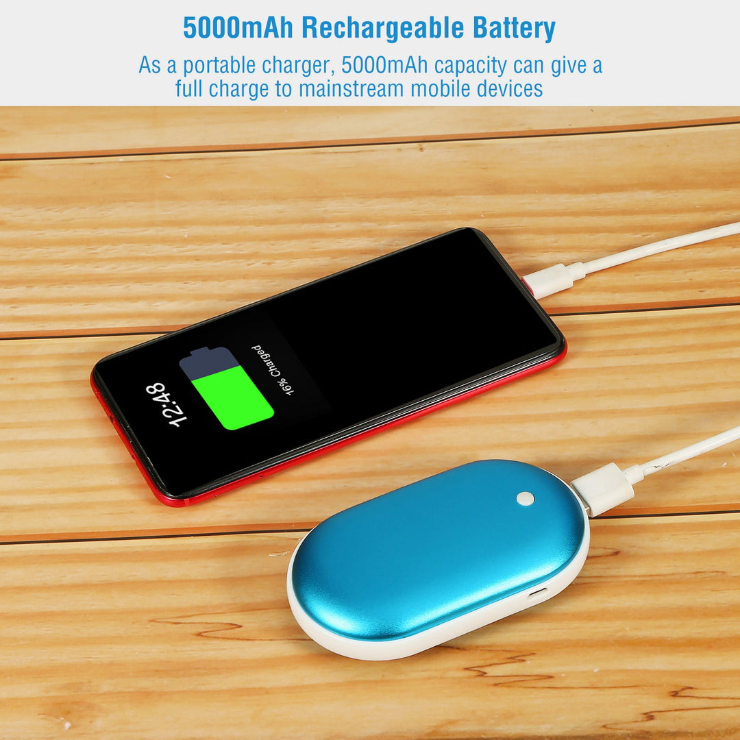 2 In 1 Hand Warmer And 5000mAh Power Bank, Double-Sided Heat