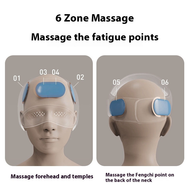 Person wearing hooded head massager wrap