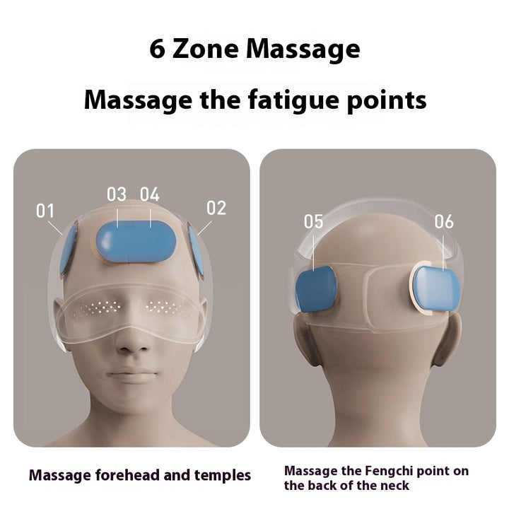 Person wearing hooded head massager wrap