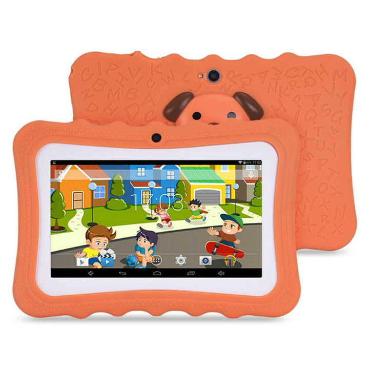 Kids tablet in blue silicone case
