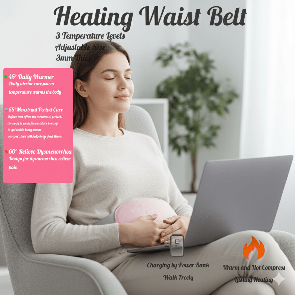 COMFORTHEAT – Rechargeable Electric Heating Pad for Cramps &amp; Abdominal Pain Relief