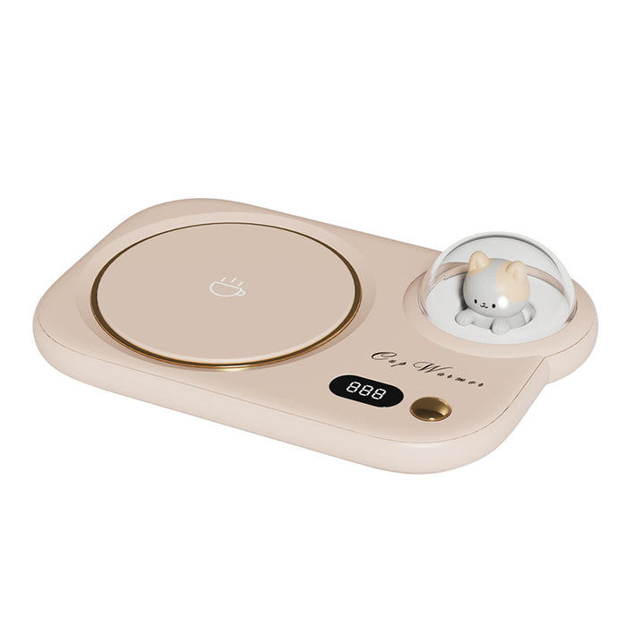 Heat Hollow Cup Warmer with Cute Pet Night Light Dome