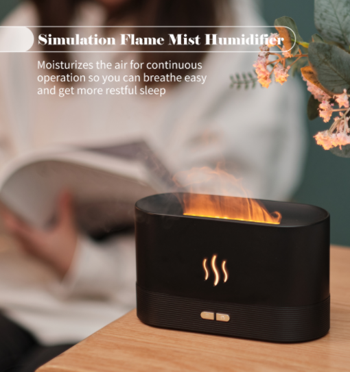 Ultrasonic Aroma Diffuser With Flame Light And Cool Mist, USB