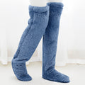 Fluffy plush over the knee socks in pink