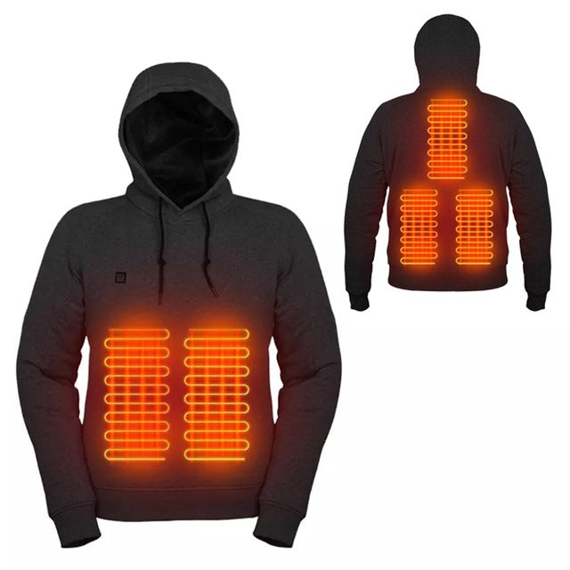 Heat Hollow Heated pullover hoodie with power bank and 3 heat levels