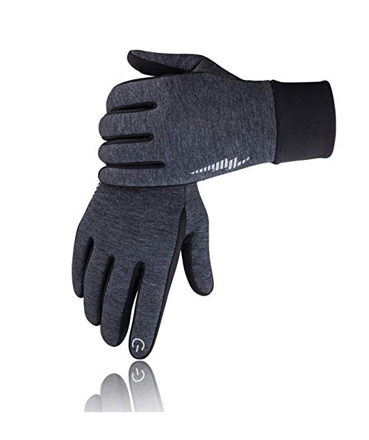 Heat Hollow Fleece Lined Touchscreen Gloves with Grip Palm