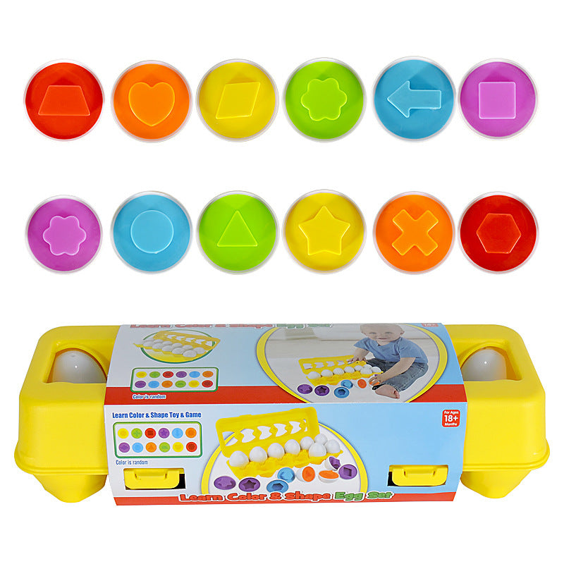 Twelve colourful matching eggs in carton
