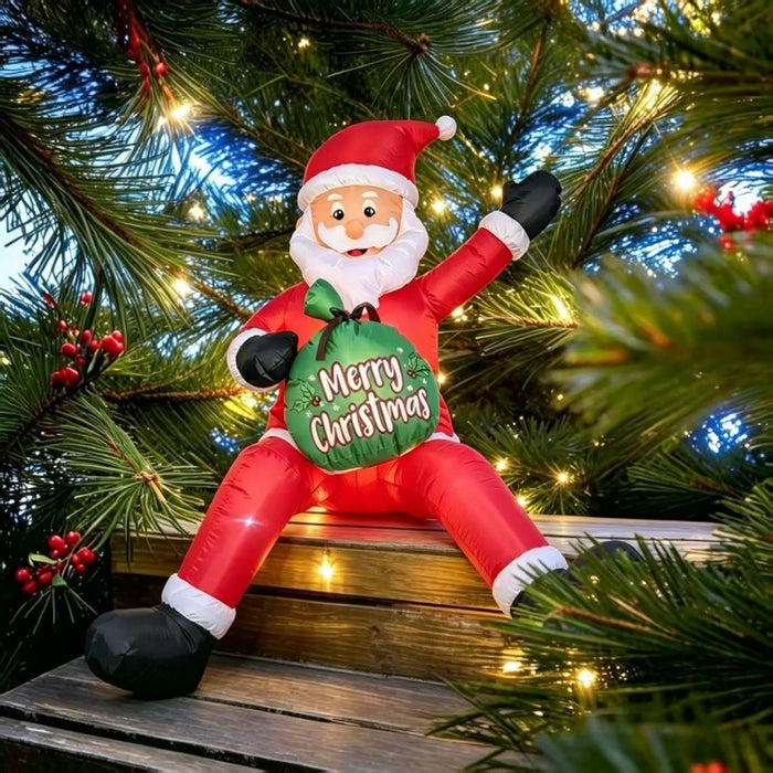 Heat Hollow Inflatable Santa with gift sack, up to 2.4 m