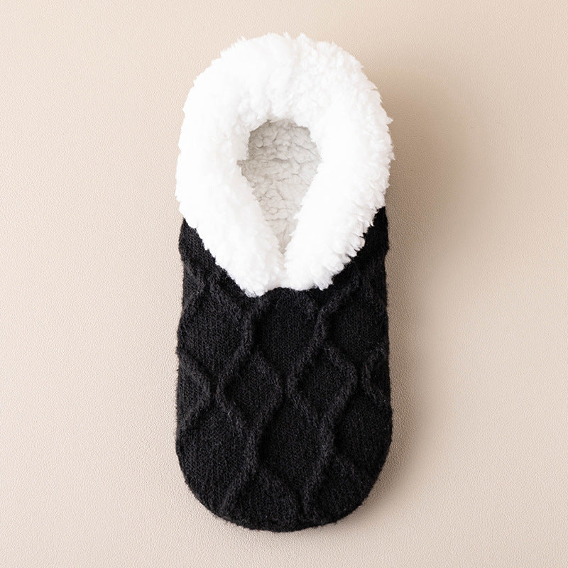 Beige slipper socks with grip dots