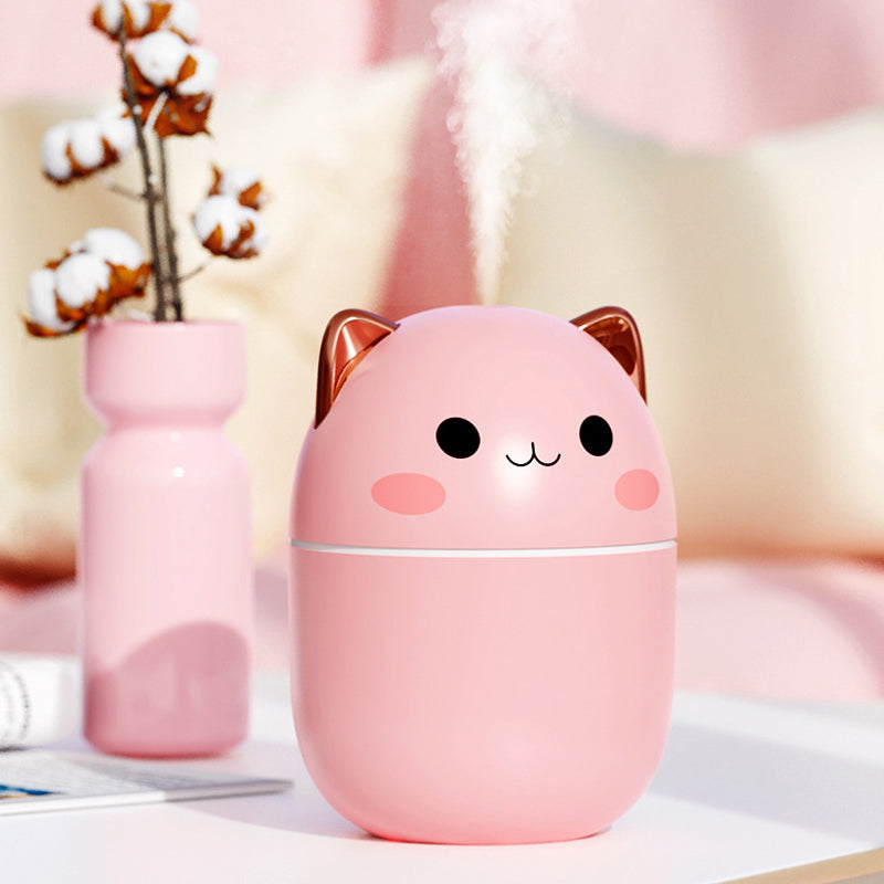 Cute Cat Air Humidifier, Ultra-Silent USB for Bedroom &amp; Office