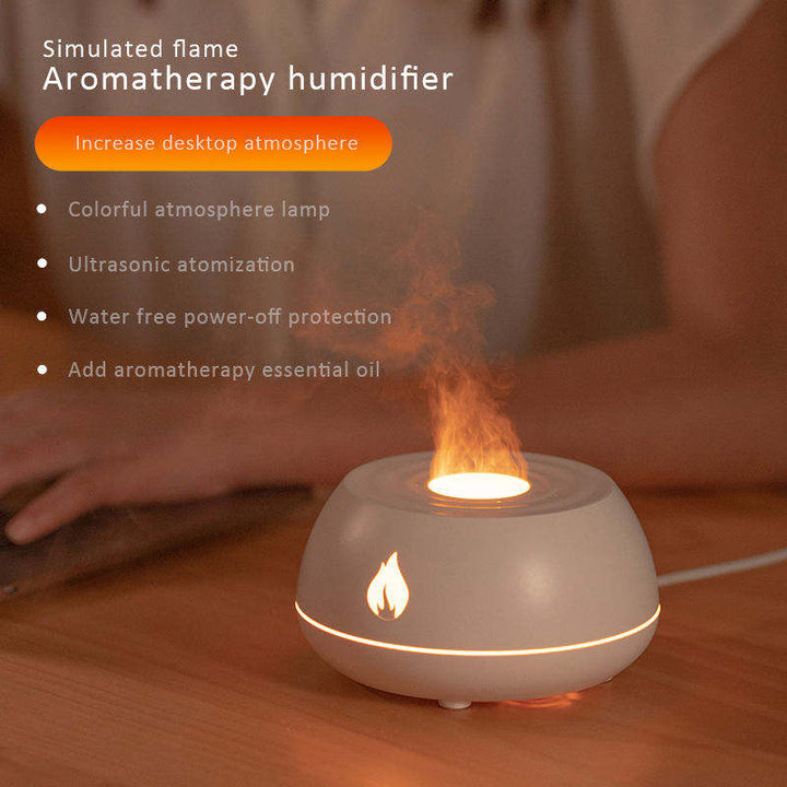 Flame Humidifier With 7 Colour Light And Removable Spray Nozzle