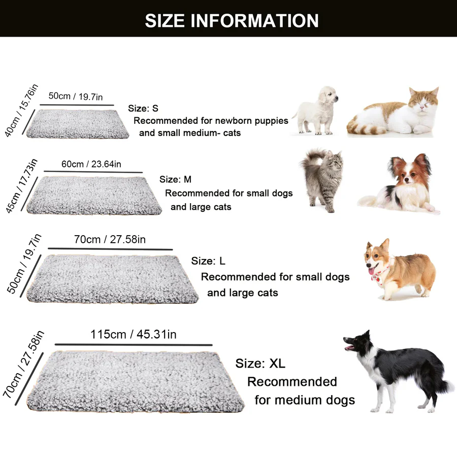 Self-Warming Pet Pad for Cats and Dogs, No Plug Needed