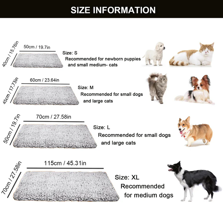 Self-Warming Pet Pad for Cats and Dogs, No Plug Needed