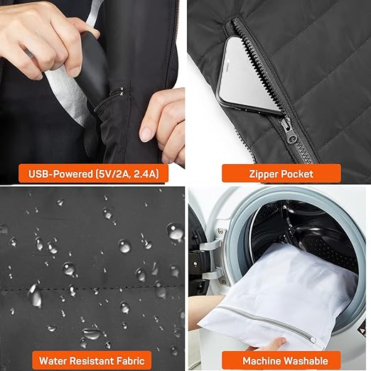 Heat Hollow™ Stretch Knit Heated Gilet with 9 Heating Zones
