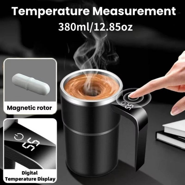 Heat Hollow™ Self-Stirring Heated Travel Mug With Temperature Display