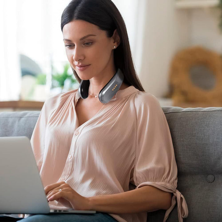 Grey cordless wearable neck heater