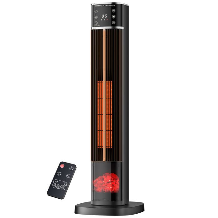Heat Hollow Ceramic Tower Heater 81 cm with Flame Effect and ECO Mode