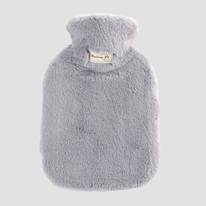 Fluffy Hot Water Bottle With Soft Rabbit Fur Style Cover
