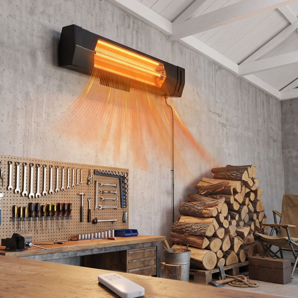 wall-mounted infrared heater with carbon fibre tube