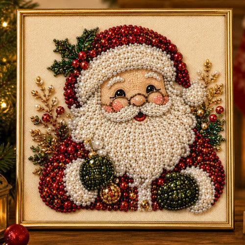 Christmas pearl diamond painting with gnome design