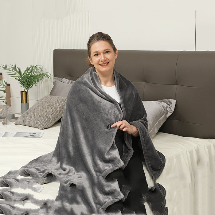 Heat Hollow USB Heated Shawl Wrap Blanket in Soft Fleece, 150 x 80 cm
