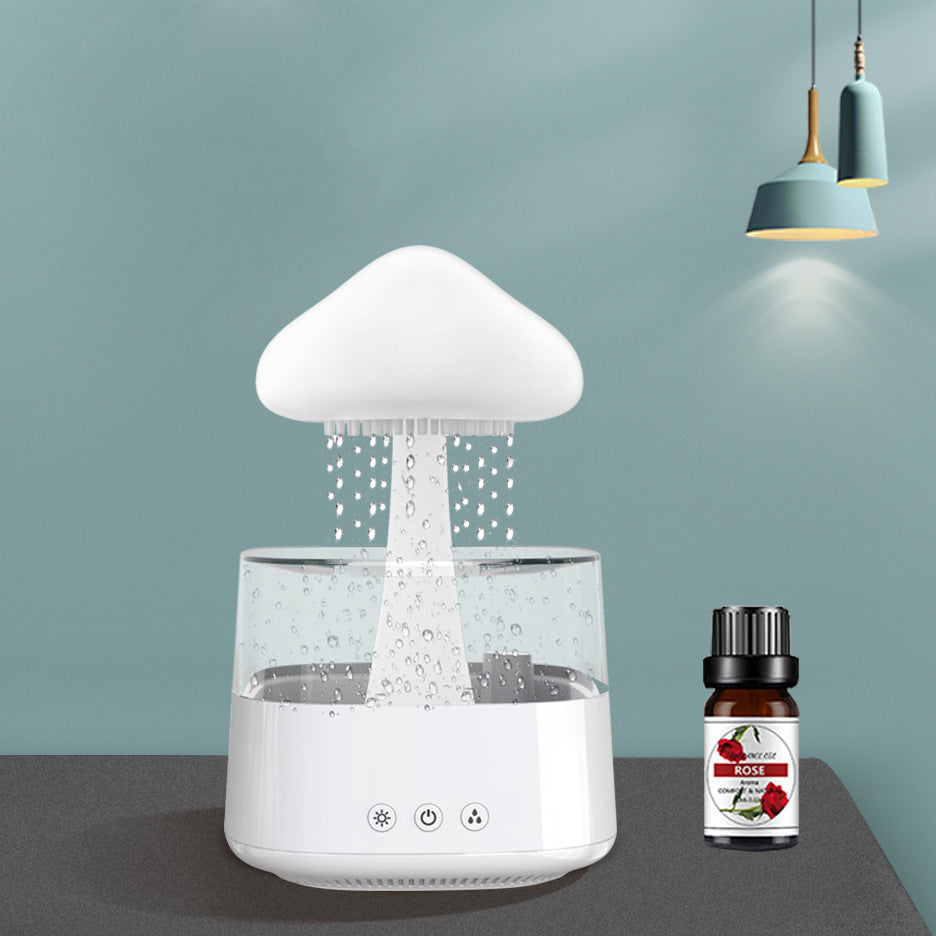 2 In 1 Rain Cloud Desk Humidifier With Mushroom Night Light