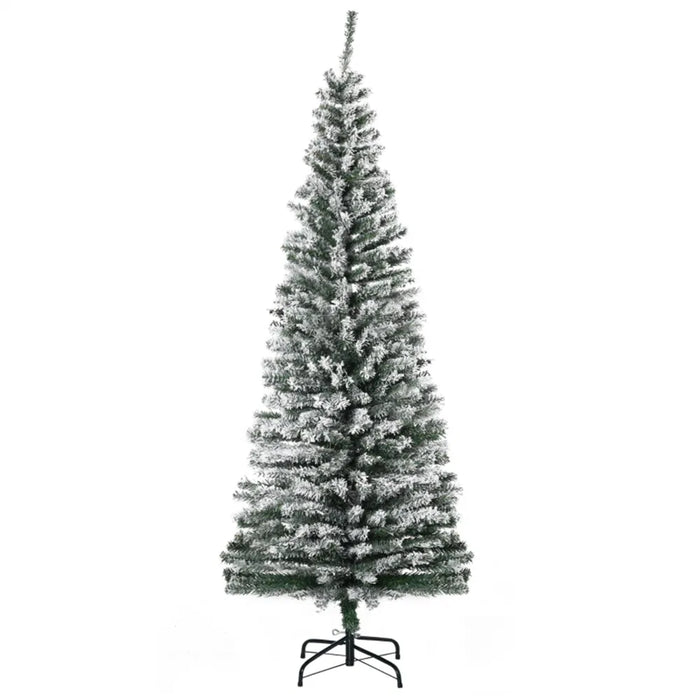 Heat Hollow Snow-Flocked Slim Christmas Tree, 6ft Unlit