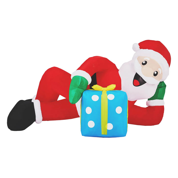 Heat Hollow 7ft Inflatable Lying Santa with Gift Box