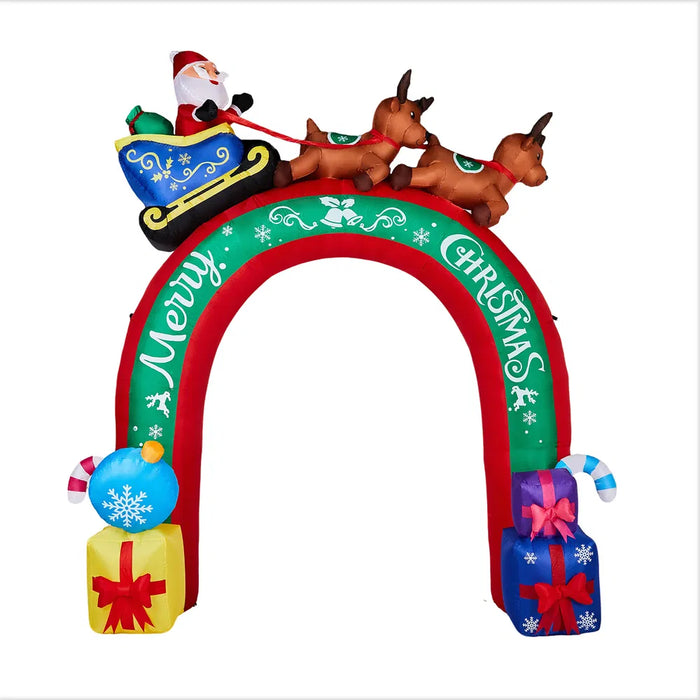 Heat Hollow 10ft Inflatable Christmas Archway with Santa's Sleigh