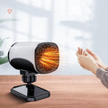 Small black car heater on dashboard