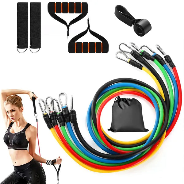 Heat Hollow 11-piece resistance band set with door anchor