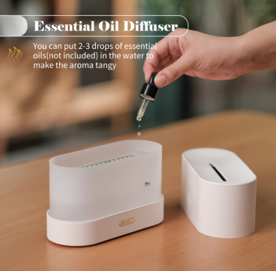 Ultrasonic Aroma Diffuser With Flame Light And Cool Mist, USB