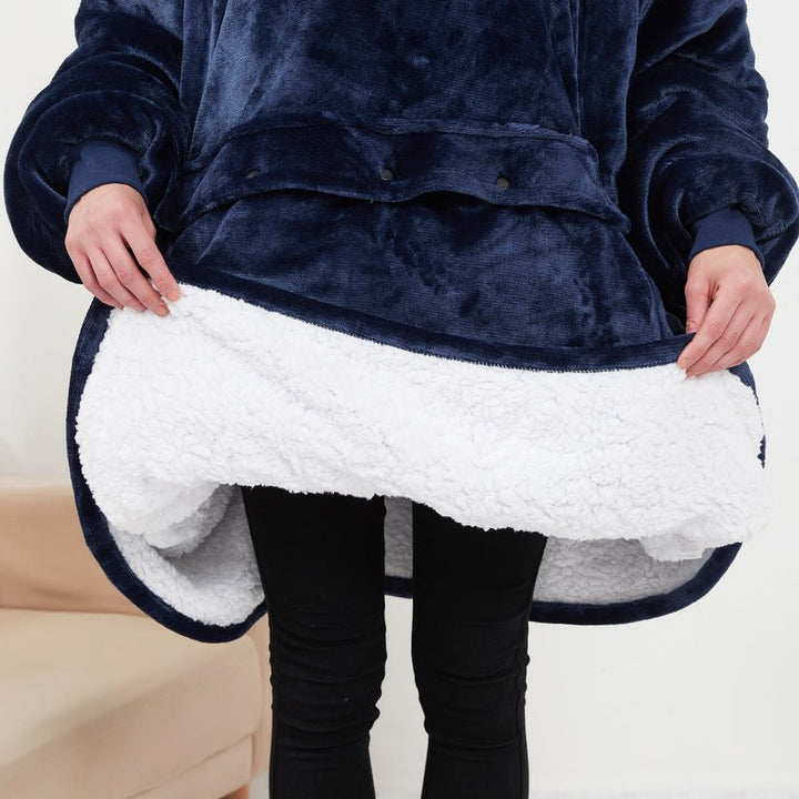 USB Heated Blanket Hoodie – Cozy Wearable Flannel Warmth