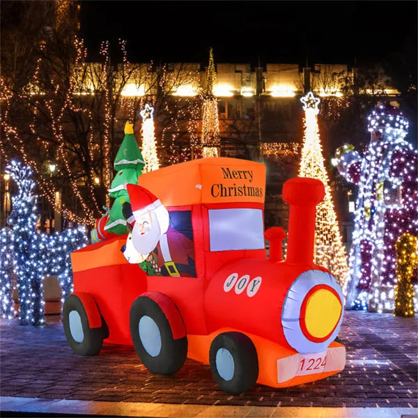 Inflatable Christmas train with Santa