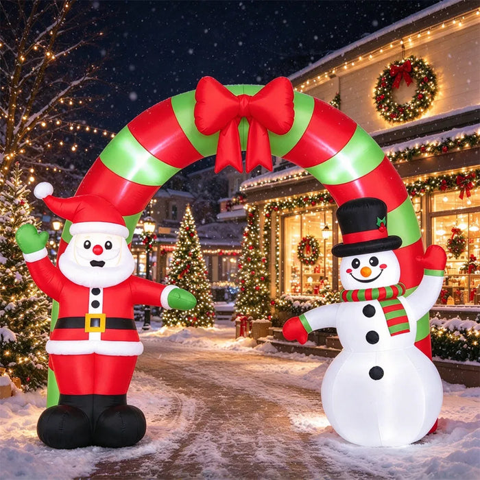 Heat Hollow Inflatable Christmas Archway with Santa and Snowman