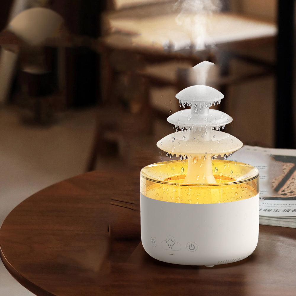 Cloud Rain Humidifier And Essential Oil Diffuser With White Noise
