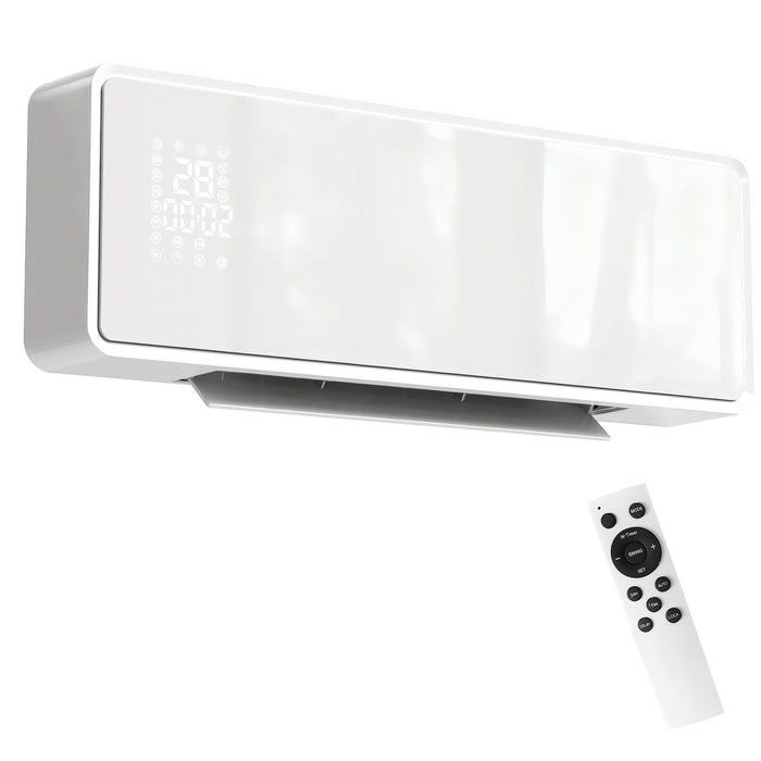Heat Hollow White Wall Heater 2000W with Weekly Timer and Remote