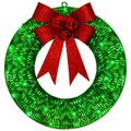 50 cm light-up Christmas wreath with 140 LEDs and big bow