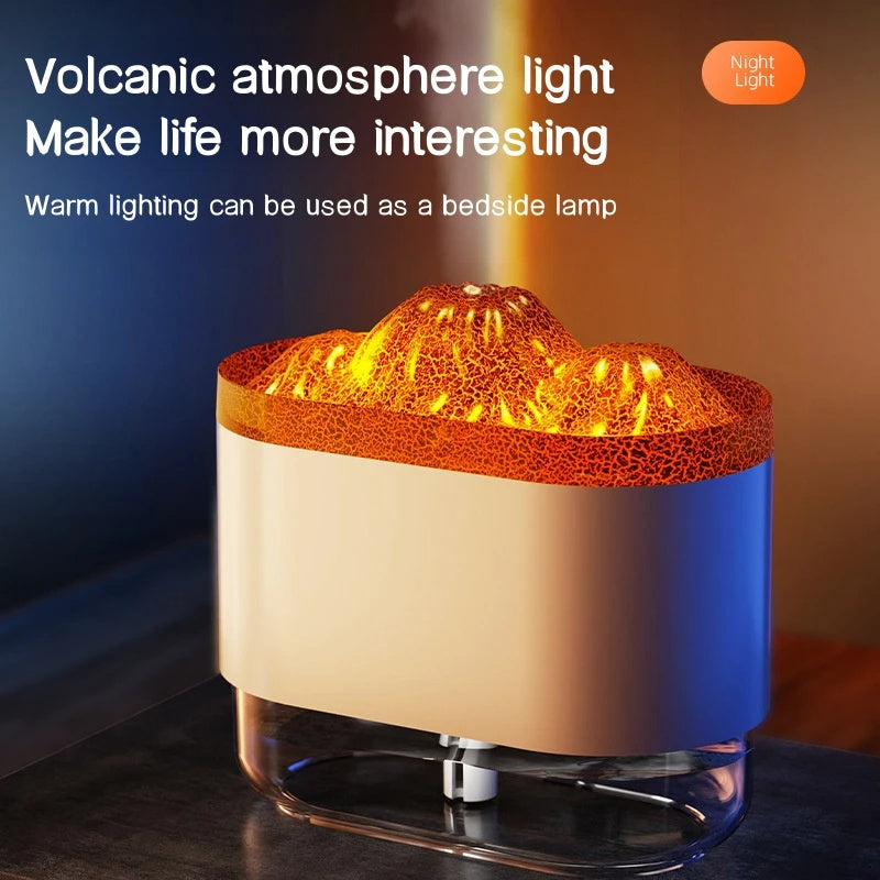 USB Volcano Air Humidifier 300ml, Ultrasonic Mist Maker With LED
