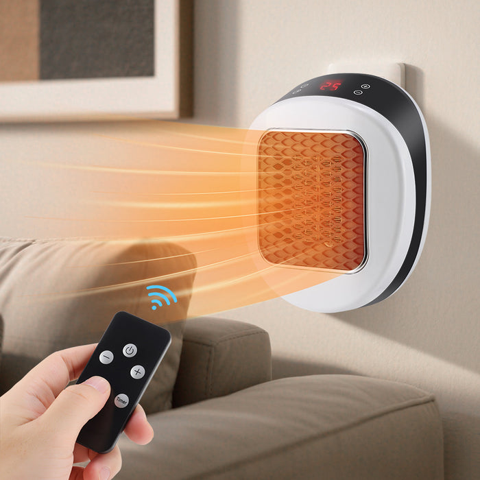 Heat Hollow Plug-In Socket Heater 600W with Thermostat and Remote