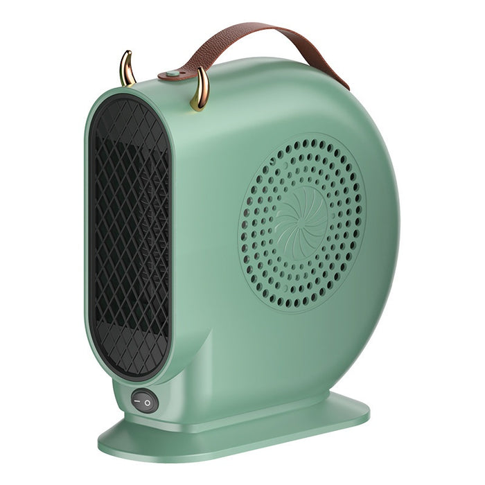 Heat Hollow Small Portable Fan Heater with Leather-Look Handle