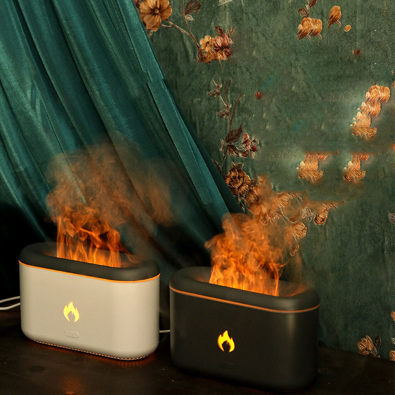 3D Flame Humidifier 300ml, Ultrasonic Aroma Diffuser With Type-C
