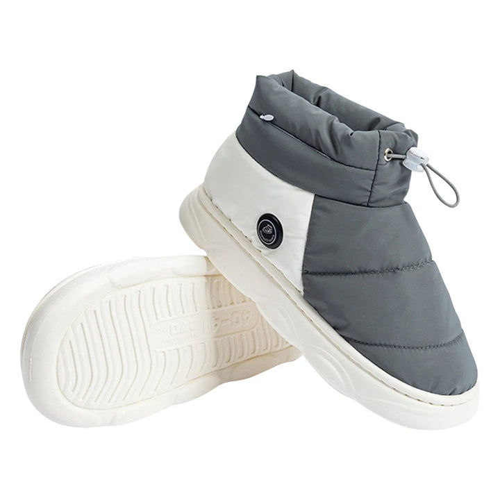 Rechargeable Heated Slippers with Three Heat Levels and Grip