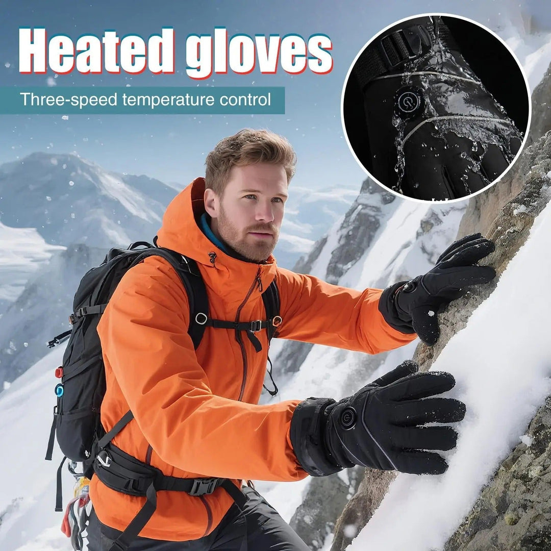 Heated Gloves with Rechargeable Battery Touchscreen Fingertips and Adjustable 3 Heat Levels