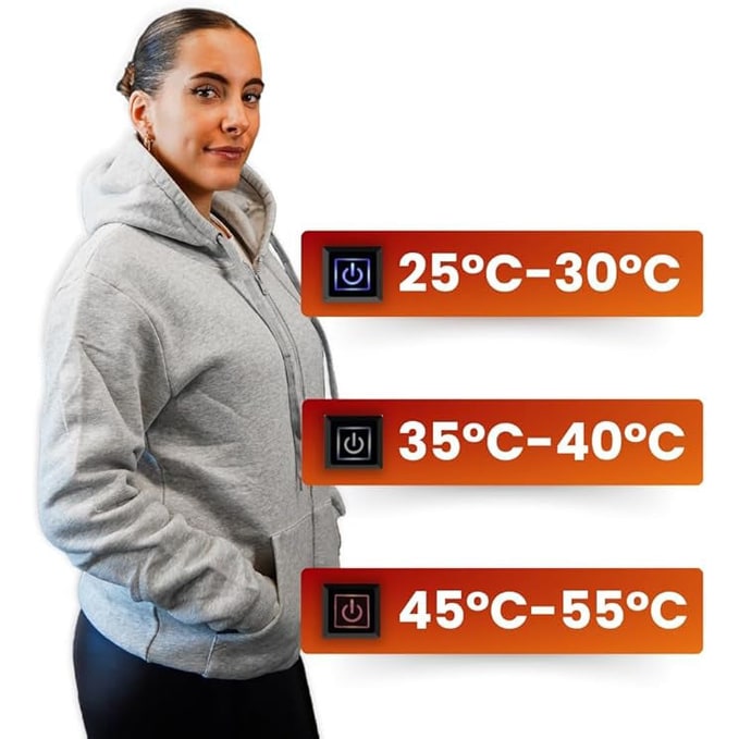 Heat Hollow™ Zip-Up Heated Hoodie with Drawstring Hood