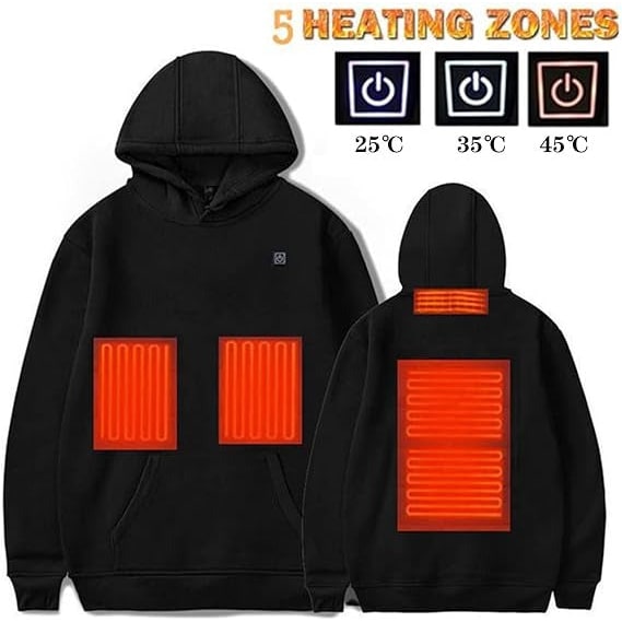 Heat Hollow™ Zip-Up Heated Hoodie with Drawstring Hood