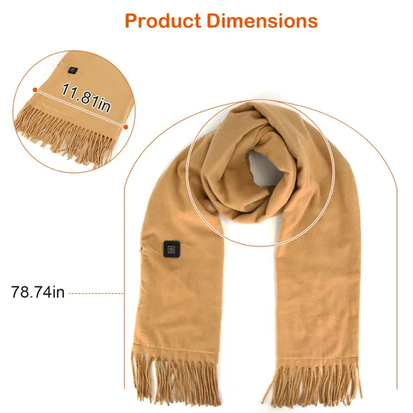 Heated Fleece Neck Wrap with USB Power and Three Heat Settings