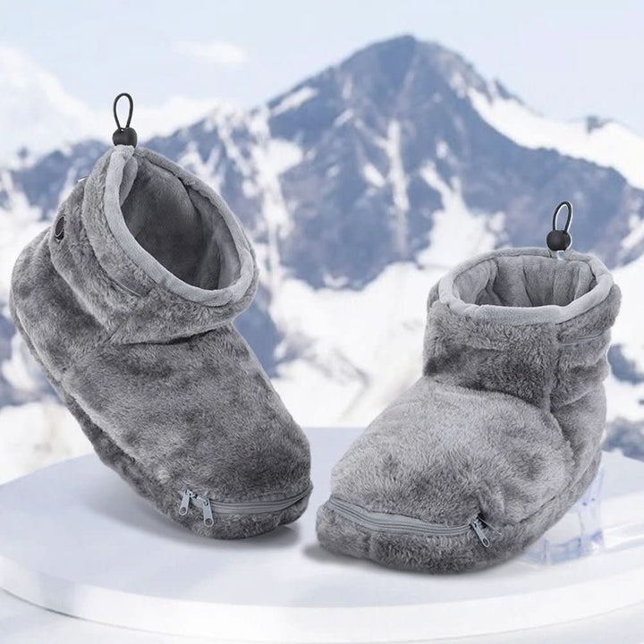 USB Heated Plush Bootie Slippers with Arch Support