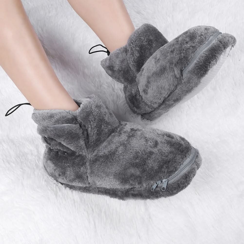 USB Heated Plush Bootie Slippers with Arch Support
